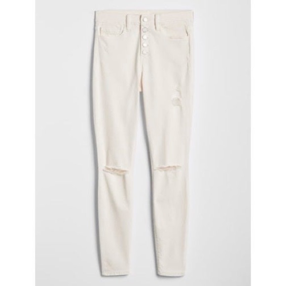 Gap High Rise Distressed Legging Jeans w/ Button Fly - Picture 3 of 10